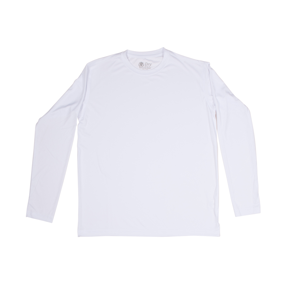 Men’s P.I. DRY Fit Long Sleeve Shirts (White)